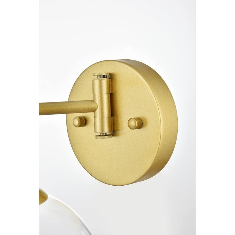 Dabe 1 Light Black and Clear Swing Arm Wall Sconce