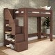 preview thumbnail 4 of 14, Olympic Twin XL Loft Bed with Ladder Embossed Brown