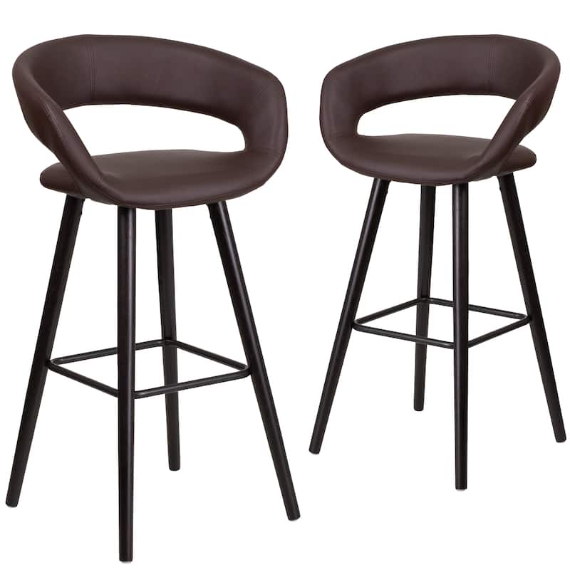 2 Pk. 29'' High Contemporary Barstool with Wood Frame - 22"W x 19"D x 39"H - 22"W x 19"D x 39"H
