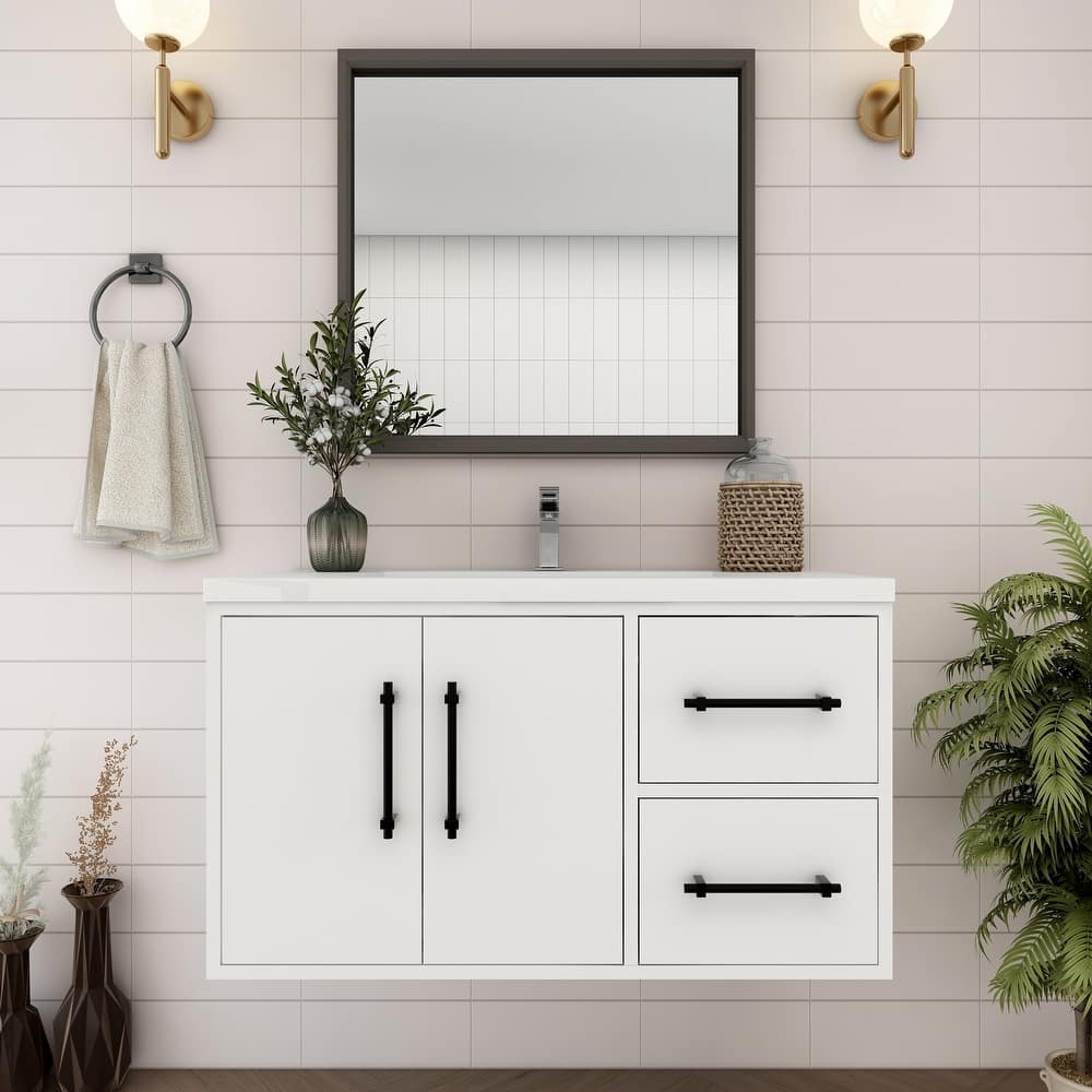 Victoria 36'' R Wall-mounted Vanity with Reinforced Acrylic Sink - 35.5