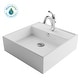 preview thumbnail 24 of 28, Kraus 3-in-1 Set White Square Ceramic Vessel Sink Arlo Faucet w/ Drain