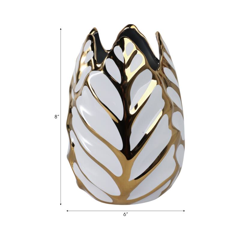 Ceramic Modern Leaf Sculptural Flower Vase