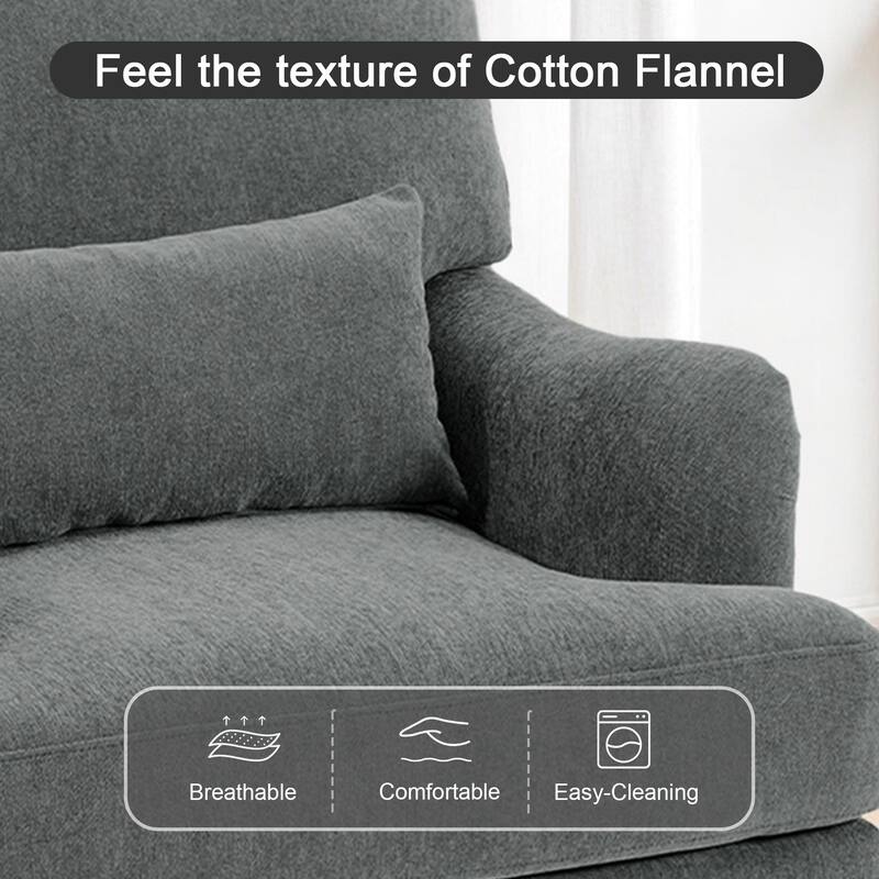 Chenille Accent Chair with Lumbar Pillow Nailhead Living Room