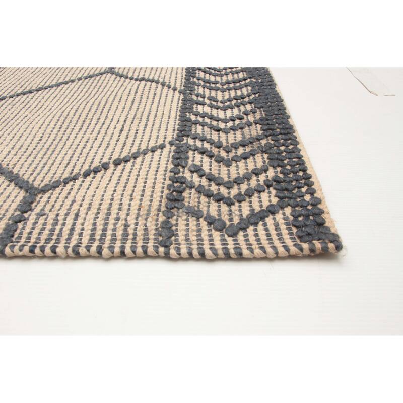 ECARPETGALLERY Braid weave Sienna Khaki Wool Rug - 4'11 x 7'10