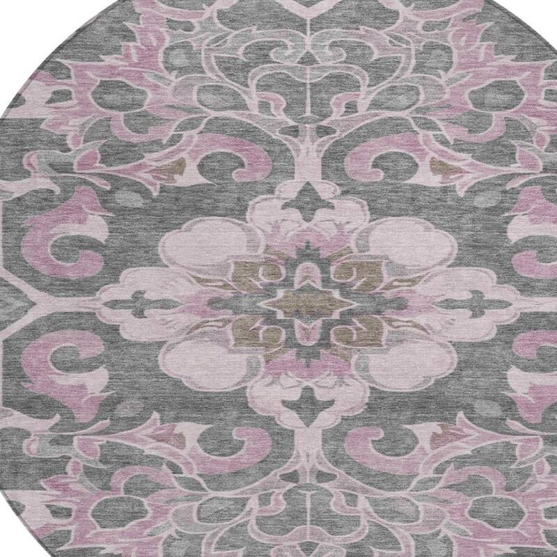 HomeRoots Damask Traditional Rectangle Outdoor Rug