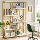preview thumbnail 3 of 18, 6-Tier Etagere Bookcase, Modern Industrial Staggered Bookshelf
