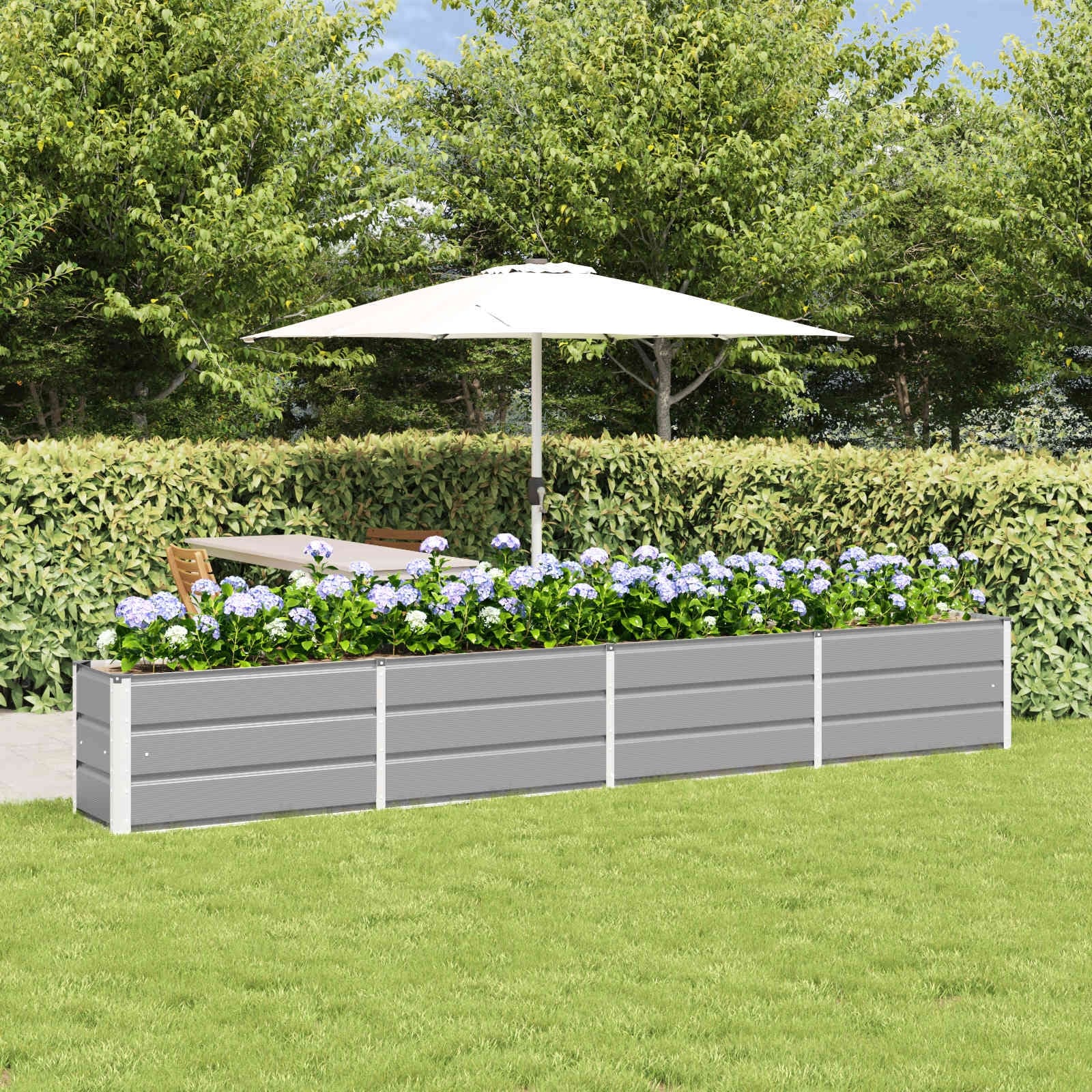 vidaXL Planter in Steel - 39.37 x 15.75 x 17.72"