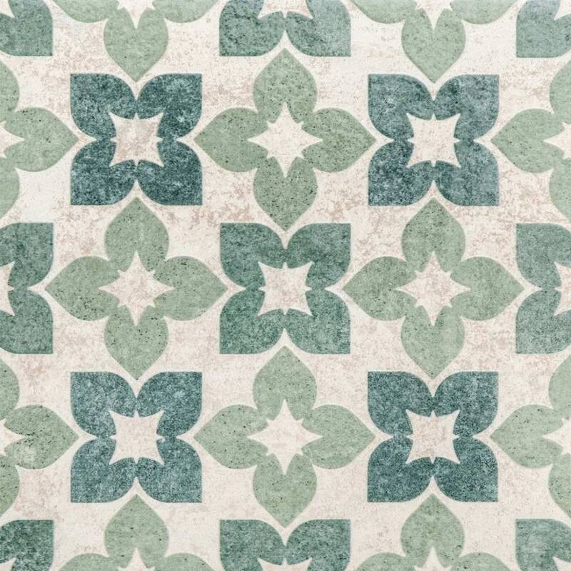 The Tile Life Phlox 8x8 Green Porcelain Floor & Wall Tile