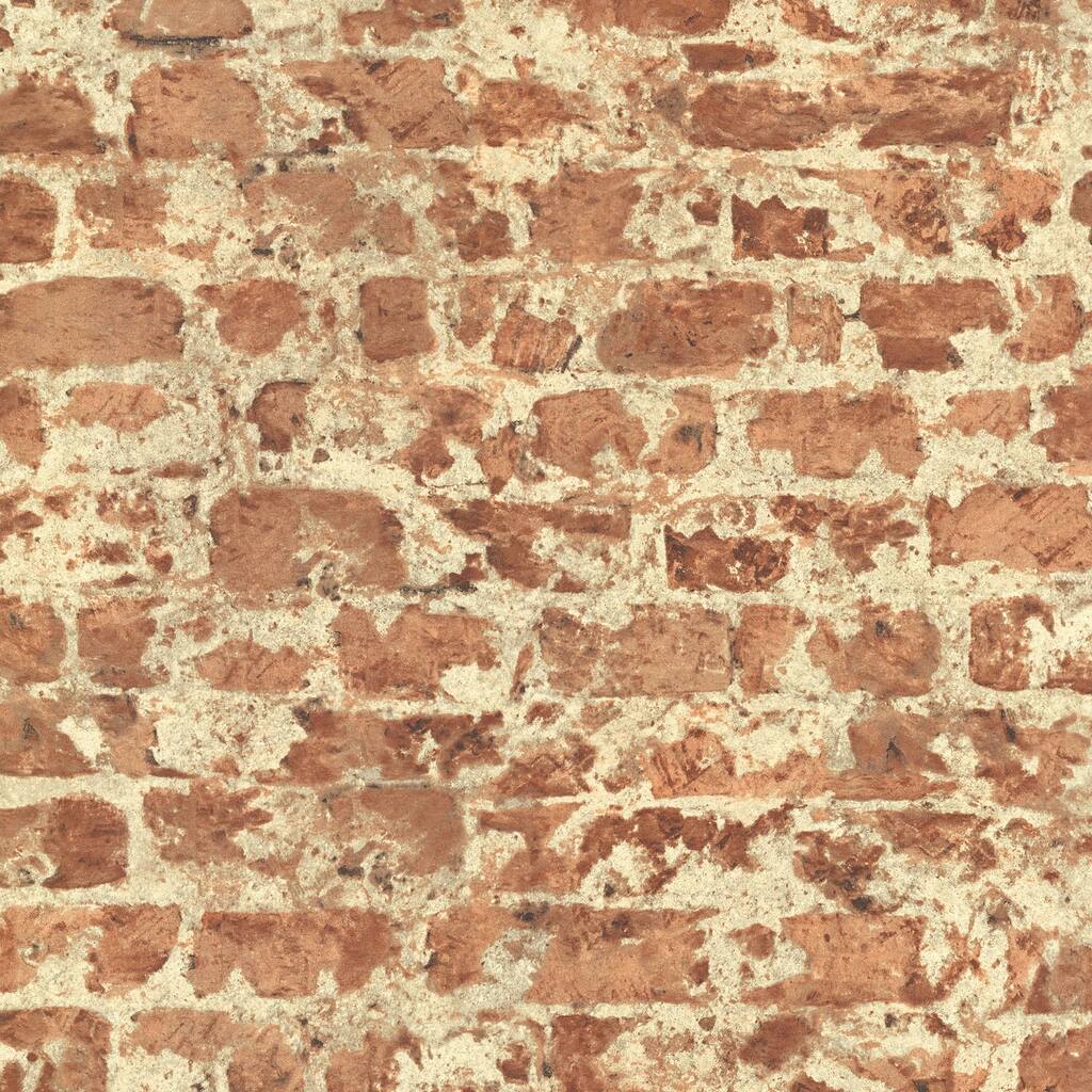 Stones Rubin Distressed Brick Wallpaper 20.5 in x 33 ft = About 56.4 square feet