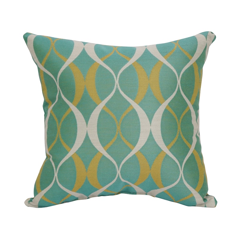 17-inch Square Premium Woven Outdoor Throw Pillows (Set of 1, 2, or 4) - Set of 1 - Duo Seaspray