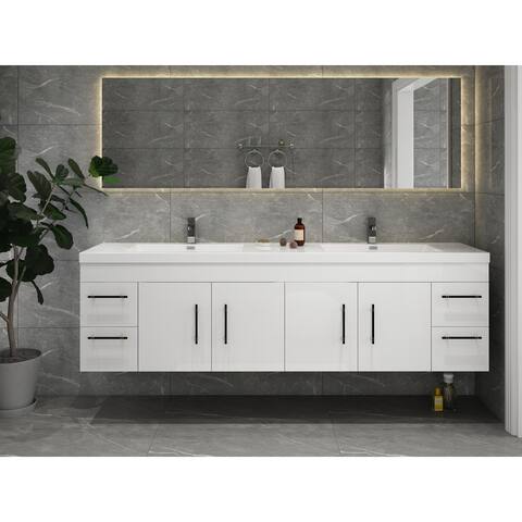 Elsa 72'' Wall Mounted Vanity with Reinforced Acrylic Sink