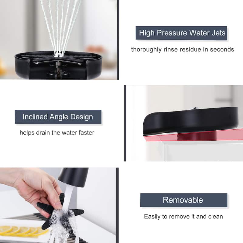 Metal Glass Rinser for Kitchen Sink