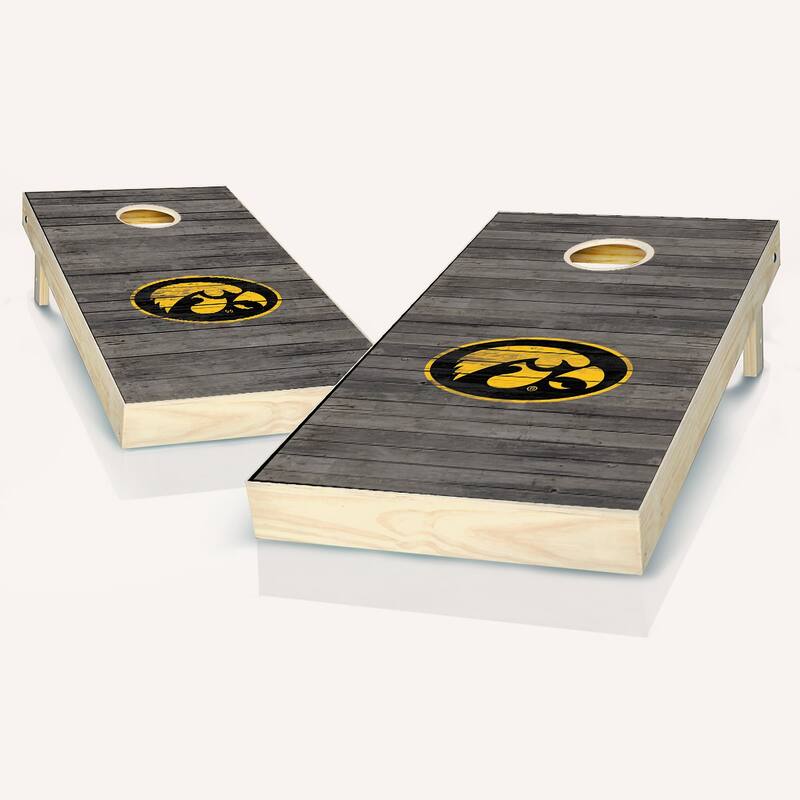 Iowa Hawkeyes Distressed Outdoor Cornhole Board Set - NO Accessories