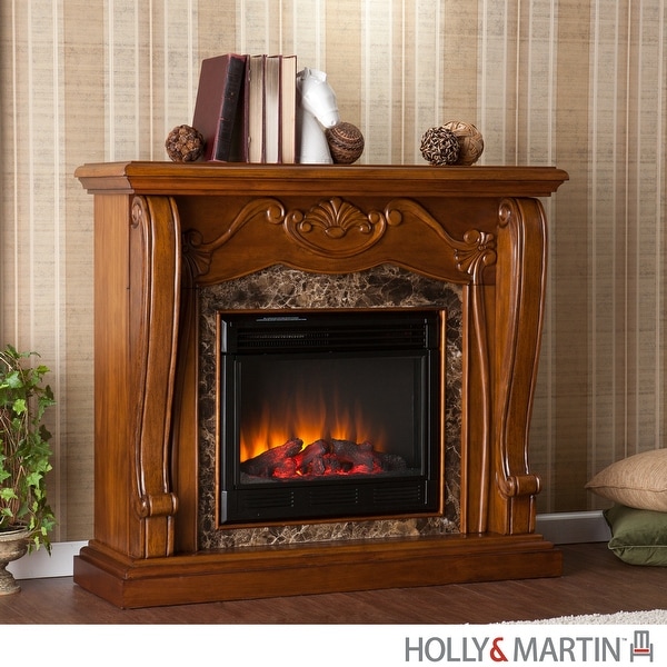 Southern Enterprises FE9664 Cardona Electric Fireplace - Walnut