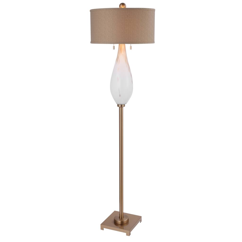 Uttermost Cardoni White Glass Floor Lamp