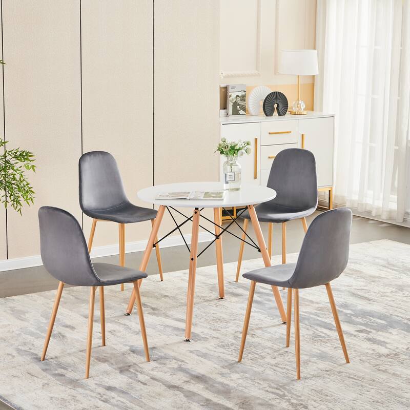 HomyLin Dining Chair Set of 4 Upholstered Fabric Low Back Armless