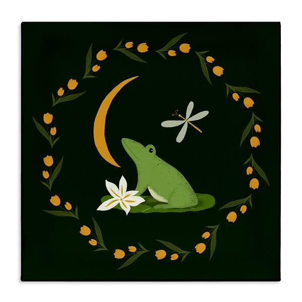 slide 2 of 10, Stupell Frog & Moon Garland Canvas Wall Art Design By Michelle Ingari Designs 17 x 17