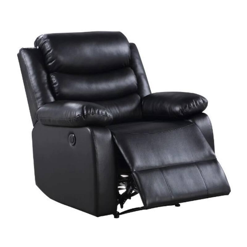 Power Recliner with Pocket Coil Seating and Pillow Top Arms, Black