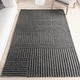 preview thumbnail 5 of 26, Nuloom Dorene Contemporary High-Low Striped Wool Area Rug 4' x 6' - Charcoal
