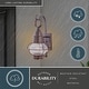 preview thumbnail 3 of 7, VAXCEL Chatham 18 in. H 1-Light Burnished Bronze Coastal Outdoor Wall Sconce, Steel, Clear Seeded Glass Shade
