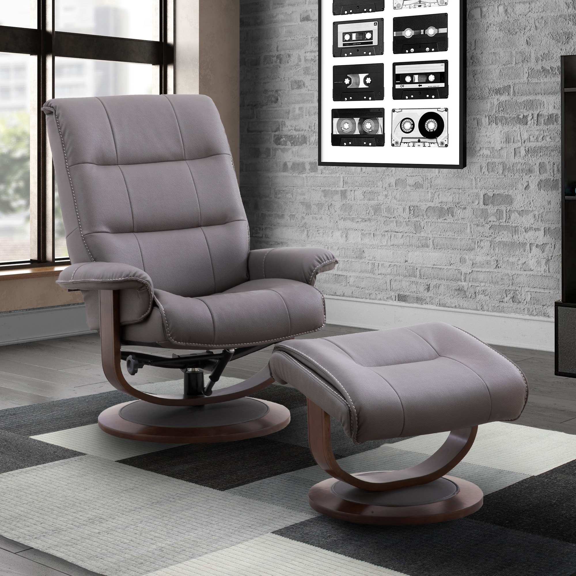 Swivel recliner deals and ottoman