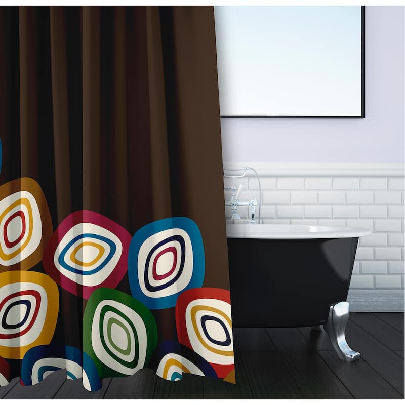 Falling Leaves Geometric Print Shower Curtain (71 x 74)