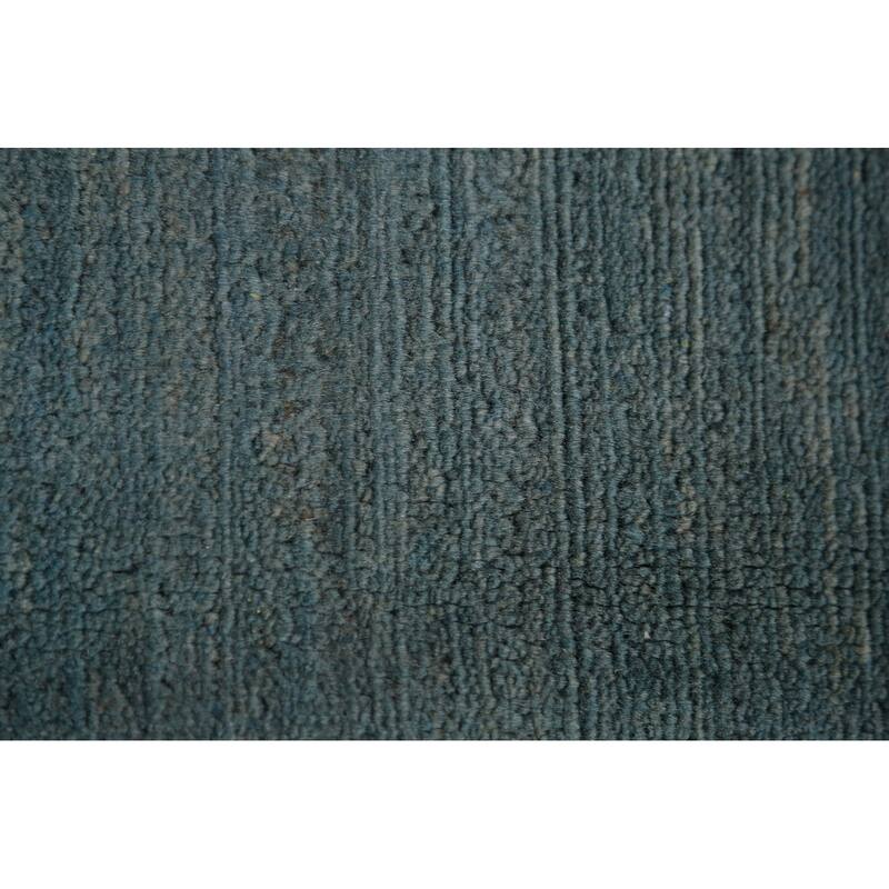 Light Blue Gabbeh Oriental Area Rug Hand-Knotted Wool Carpet - 6'0" x 8'10"