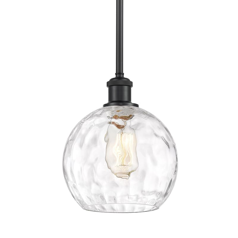 Innovations Lighting 516-1S-10-8 Athens Pendant Athens 8" Wide Mini - Matte Black / Clear Water Glass