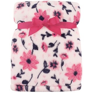 Hudson Baby Infant Girl Super Plush Blanket, Modern Floral, One Size - Modern Floral - One Size