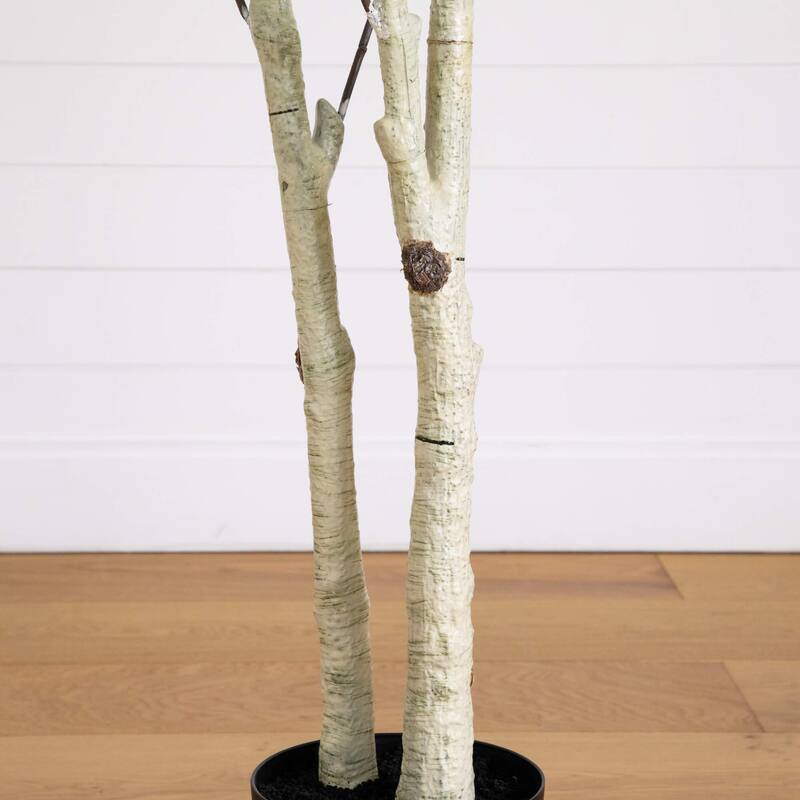 8-ft Artificial Birch Tree with Real Touch Leaves - Green