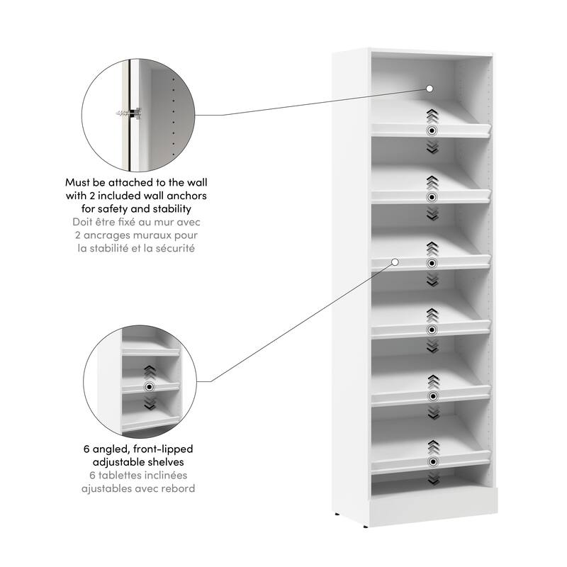 Bestar Florence 25W x 16D Modular Shoe Shelf Closet System