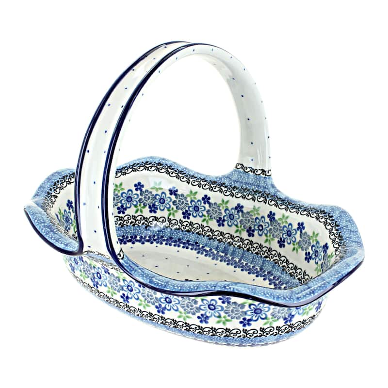 Blue Rose Polish Pottery 876 Ceramika Artystyczna Basket - Eliza