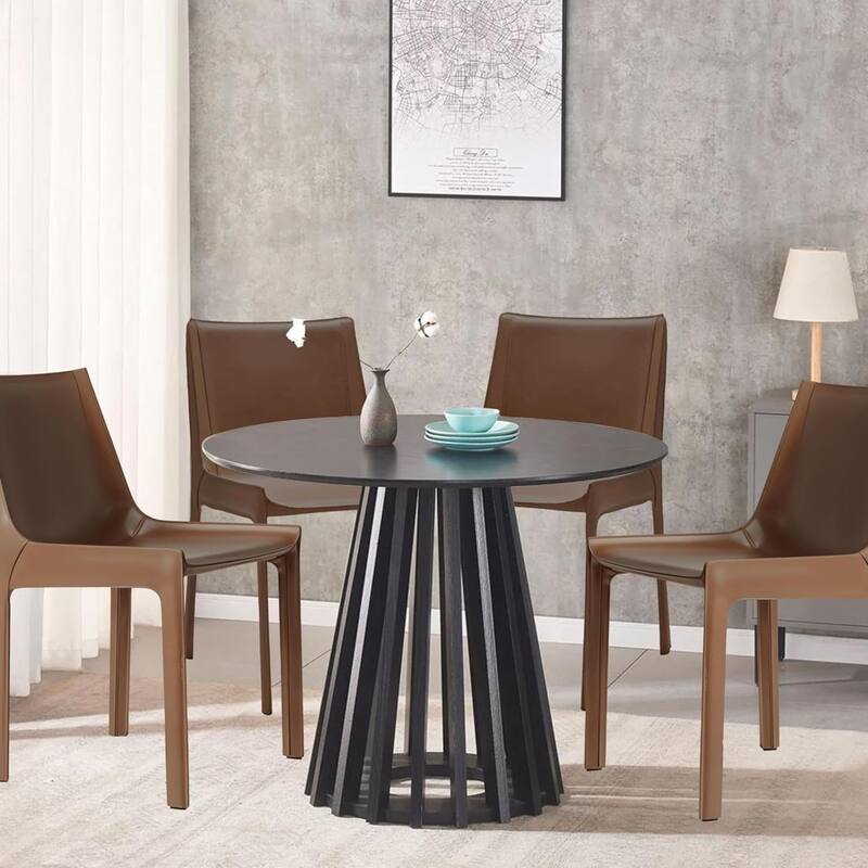 Andre small 39" Black, Round Dining Table