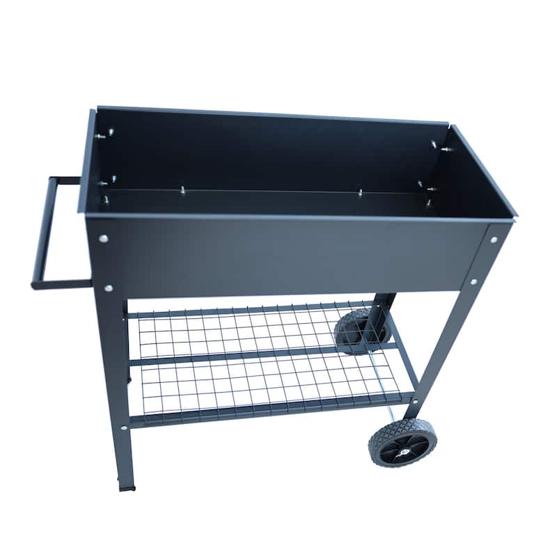 Metal Raised Garden Bed on Wheels for Outdoor Use