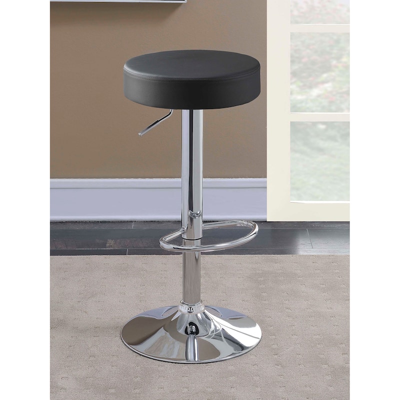 29" Adjustable Bar Stool Chrome and Black