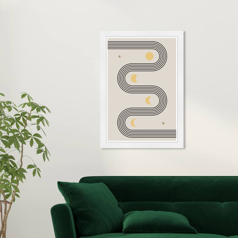 Wynwood Studio Prints Astronomy and Space Moon Roads Black and Bohemian & Eclectic Wall Art Canvas Print - White
