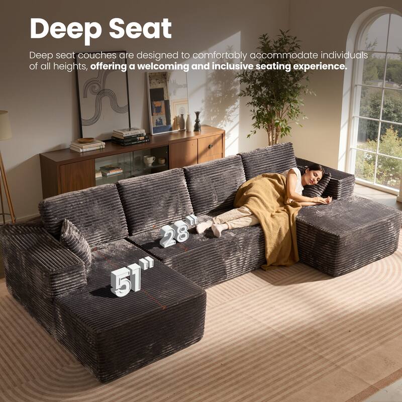 VIOS No-Assembly Plush Fabric Sofa Set​