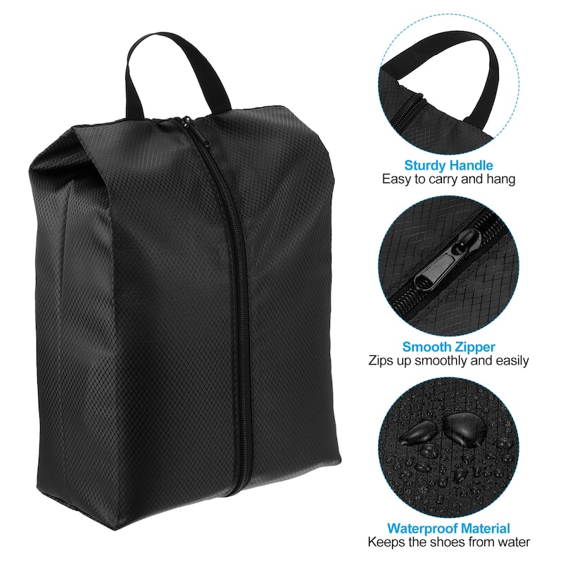 3pcs Shoe Bags for Travel, Portable Nylon Shoe Bag w Zipper Waterproof