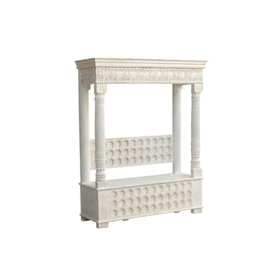 Clara Carved Solid Wood Hall Tree Bench