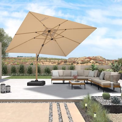 PURPLE LEAF 10x13ft Wood Grain Premium Patio Cantilever Umbrella