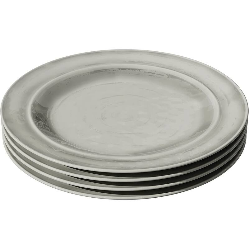 Fifth Avenue Melamine Salad Plates, Lightweight Plates, Set of 4 - 11 Inch - Gray - 4 Piece