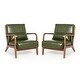 preview thumbnail 27 of 33, Glitzhome Set of 2 30-Inch Mid-Century Modern PU Leather Accent Armchairs with Rubberwood Frame