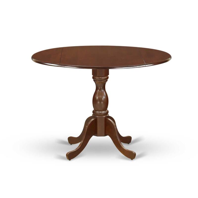 HomeStock 5-Piece Mahogany Finish Solid Wood Top Dining table with 4 Chairs with Slat Back