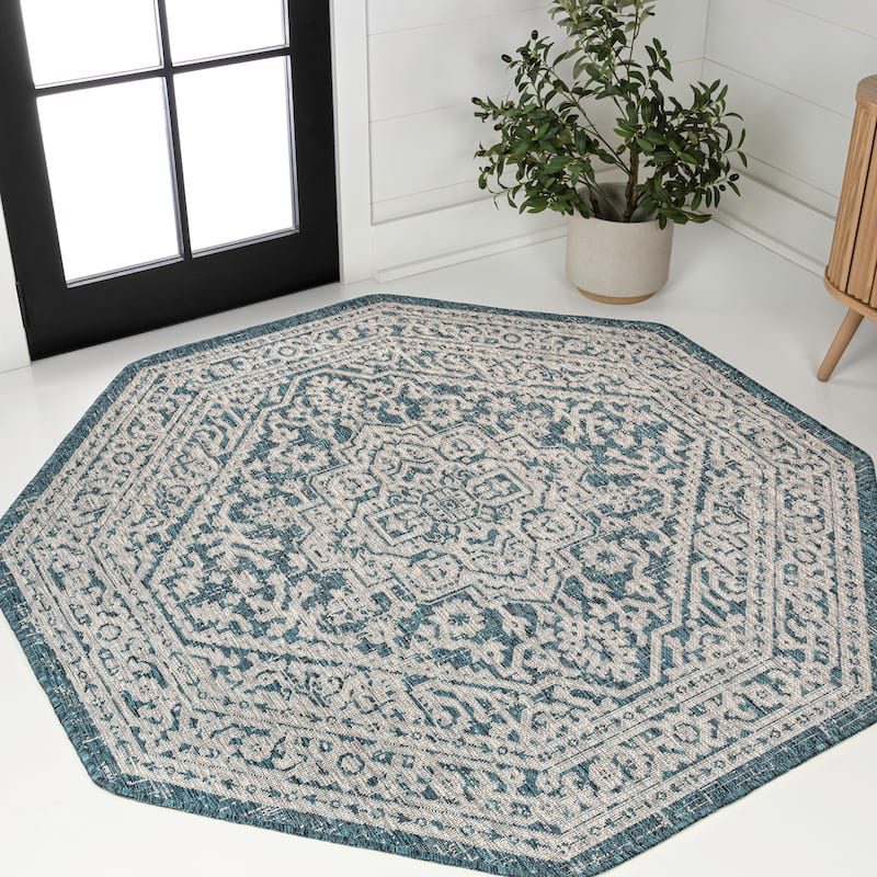 JONATHAN Y Rozetta Medallion Textured Weave Indoor/Outdoor Area Rug