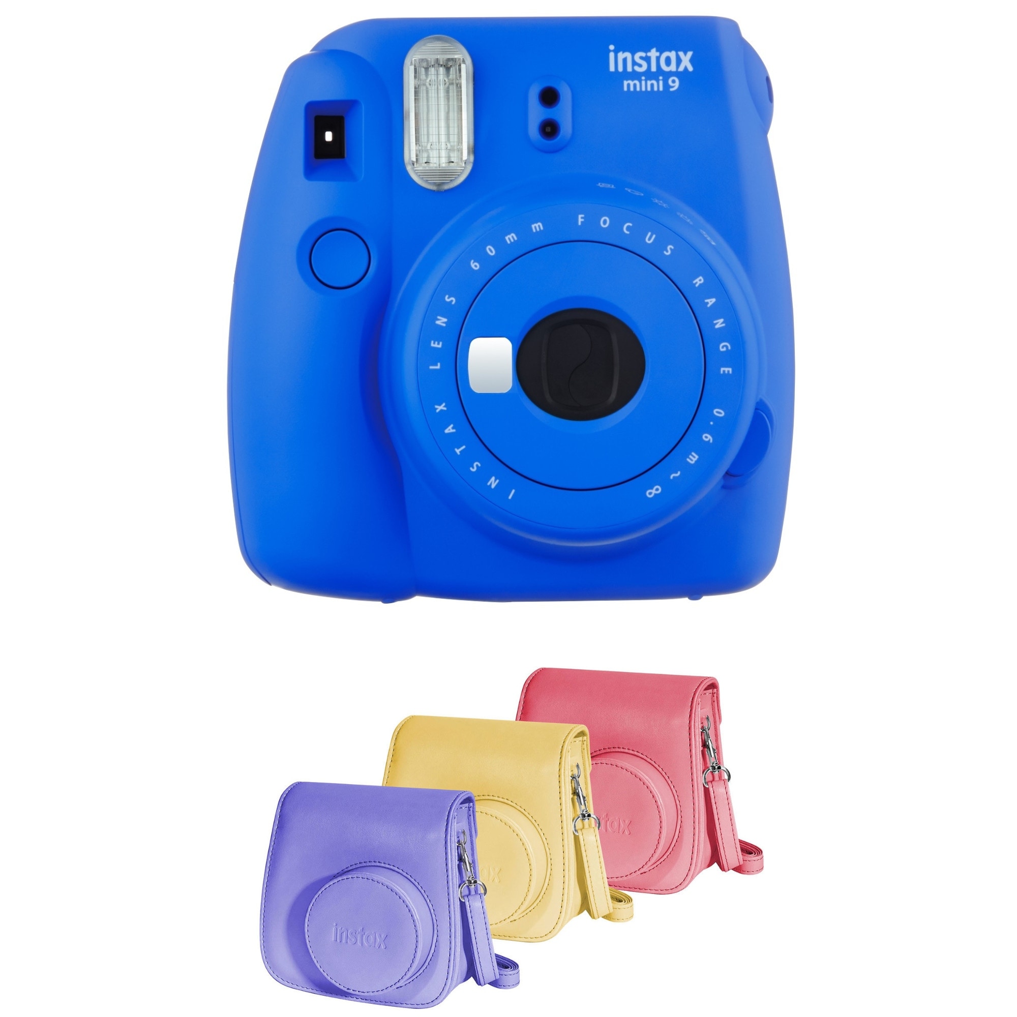 Shop Fujifilm Instax Mini 9 Instant Camera Cobalt Blue With Groovy Case Bundle Overstock 27679775