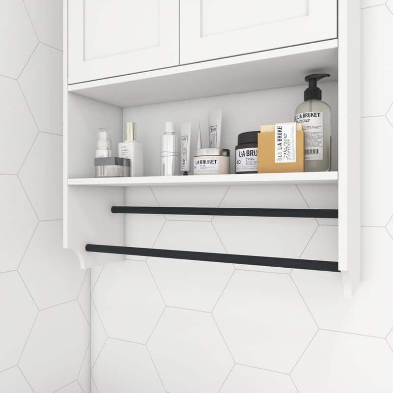 Wall Cabinet For Bathroom,Storage Cabinet with Doors and Shelves,Over The Toilet Storage Cabinet