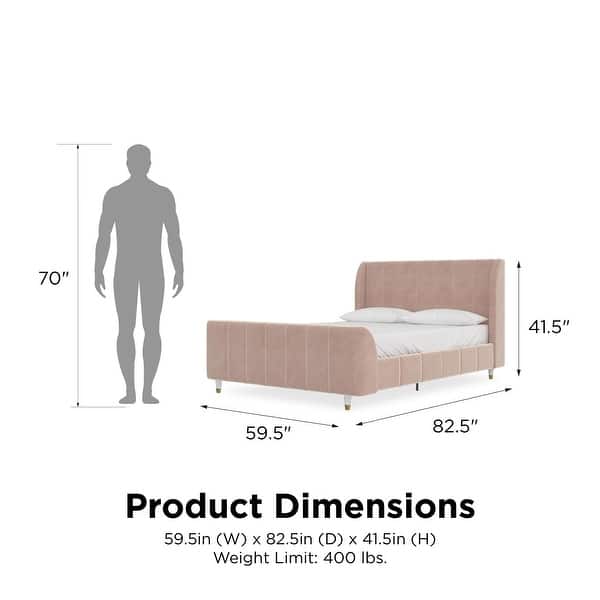 dimension image slide 0 of 2, Little Seeds Valentina Upholstered Bed Frame