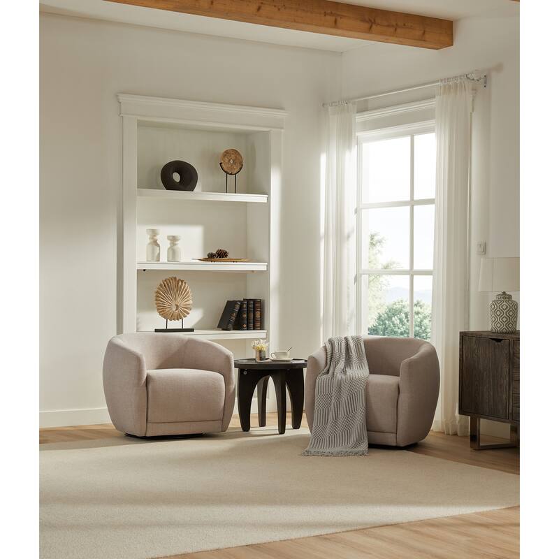 Swivel Barrel Chair with High-Density Cushion