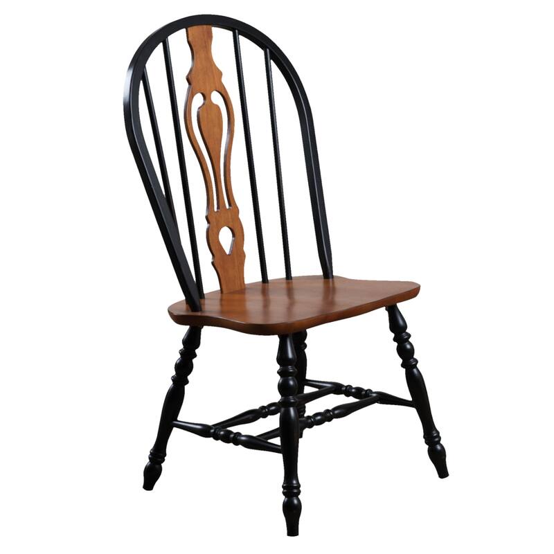 Extendable Dining Set 5pc Round/Oval Table & 4 Chairs - Black Cherry Finish