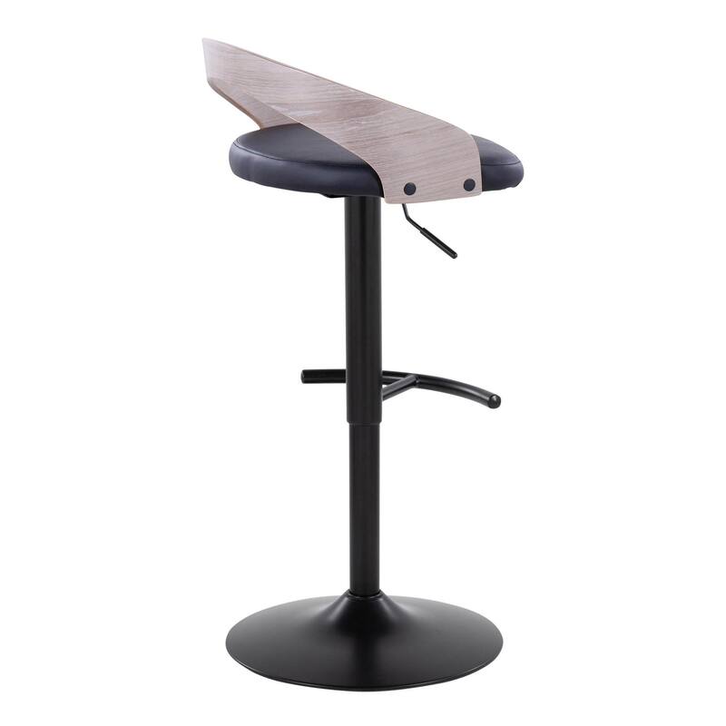 Grotto Adjustable Barstool with Back Base- Set Of 3
